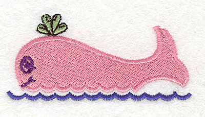 Embroidery Design: Whale pink 2.85"w X 1.36"h