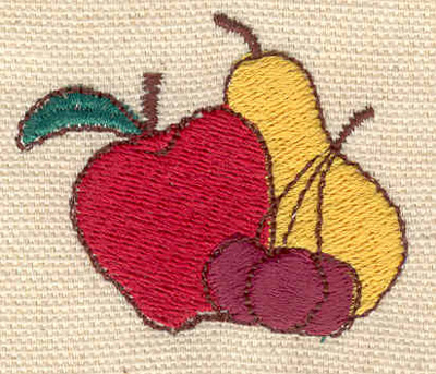 Embroidery Design: Apple pear cherries 1.87w X 1.53h