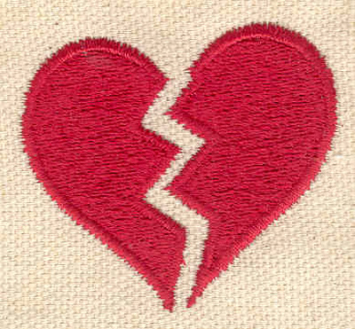 Embroidery Design: Broken Heart 1.78w X 1.59h
