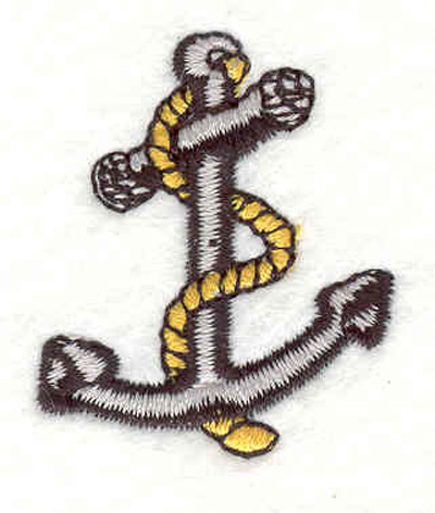 Embroidery Design: Anchor with rope H 1.31"w X 1.57"h