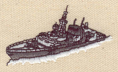 Embroidery Design: Battleship 2.39w X 1.41h