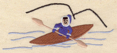Embroidery Design: Eskimo in Kayak 4.49w X 1.91h