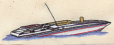 Embroidery Design: Speedboat 4.68w X 1.65h