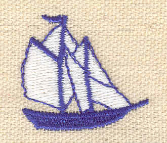 Embroidery Design: Sail boat 1.25w X 1.16h