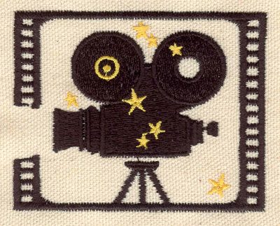 Embroidery Design: Movie camera 3.07w X 2.44h