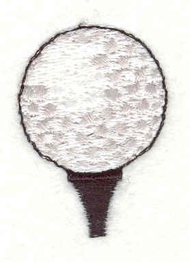 Embroidery Design: Golf Ball and tee 1.13"w X 1.52"h
