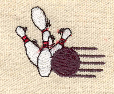 Embroidery Design: Bowling ball and pins 1.79w X 1.40h