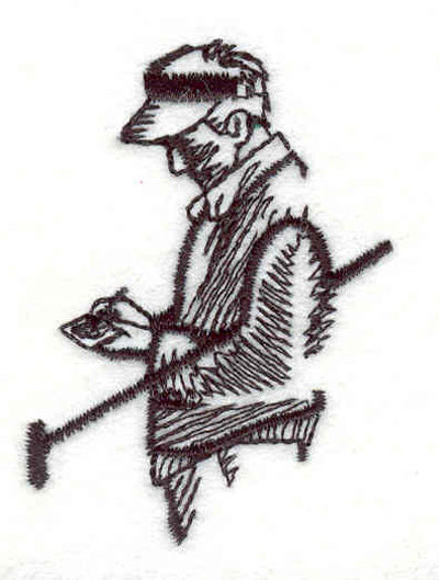 Embroidery Design: Golfer with score card 1.65"w X 2.30"h