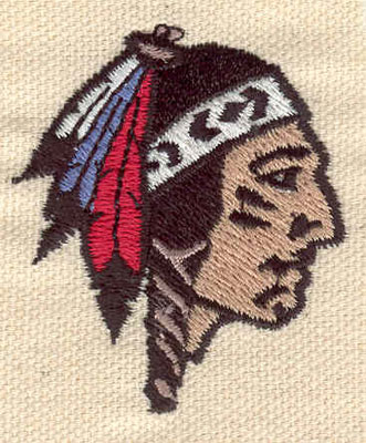 Embroidery Design: Indian head B 1.69w X 1.93h