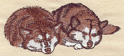 Embroidery Design: Huskies  4.64w X 2.09h