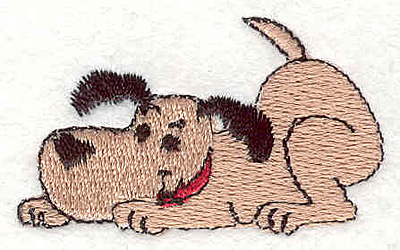 Embroidery Design: Dog crouching 1.22" X 2.04"