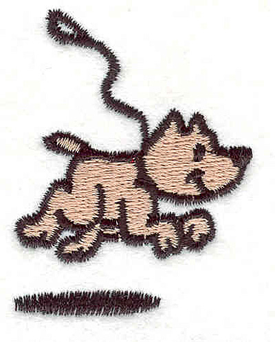 Embroidery Design: Dog on leash 2.15" X 1.65"