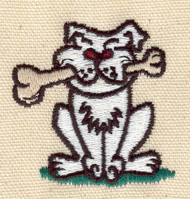 Embroidery Design: Dog with bone 1.40w X 2.00h