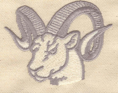 Embroidery Design: Mountain goat head B 3.34w X 2.63h