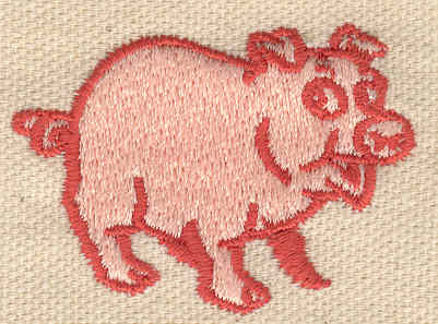 Embroidery Design: Pig 1.83w X 1.35h