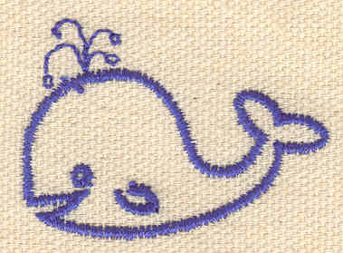 Embroidery Design: Whale 1.71w X 1.22h