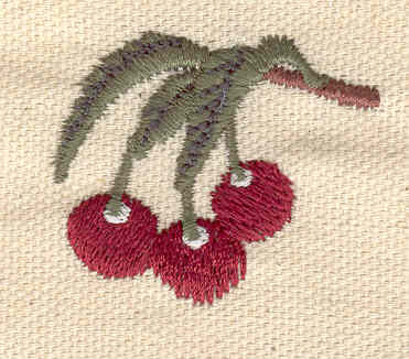 Embroidery Design: Cherries 1.50w X 1.30h