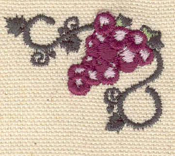 Embroidery Design: Grapes on the vine 1.63w X 1.27h