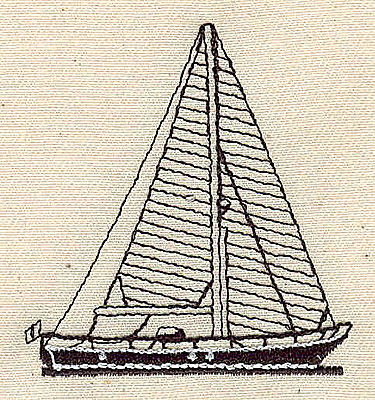 Embroidery Design: Sailboat 2.13w X 2.28h