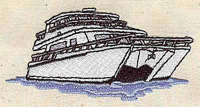 Embroidery Design: Yacht 3.25w X 1.63h