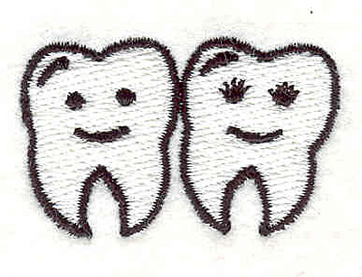 Embroidery Design: Teeth 2  1.08" x 1.72"