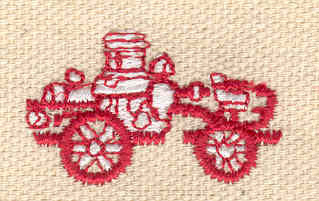 Embroidery Design: Vintage fire truck small 1.28w X 0.76h