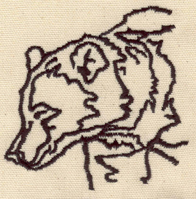 Embroidery Design: Bear head outline  3.54w X 3.58h