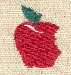 Embroidery Design: Apple 0.96w X 1.23h