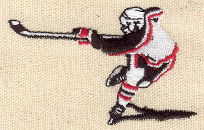 Embroidery Design: Hockey player 3.02w X 1.87h