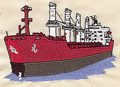 Embroidery Design: Cargo ship 4.14w X 2.85h