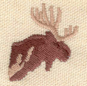 Embroidery Design: Moose head 1.13w X 1.32h