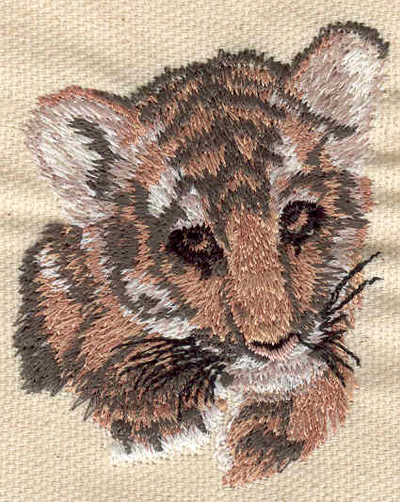 Embroidery Design: Tiger Cub 2.00w X 2.54h