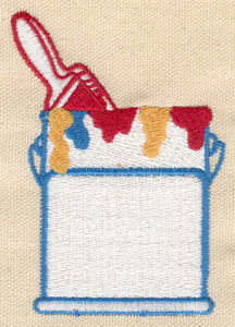 Embroidery Design: Paint brush in paint can 2.56w X 3.57h