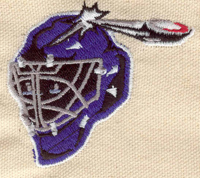 Embroidery Design: Goalie helmet 2.57w X 2.32h