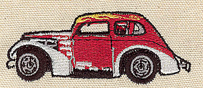 Embroidery Design: Vintage Drag racer 3.50w X 1.40h