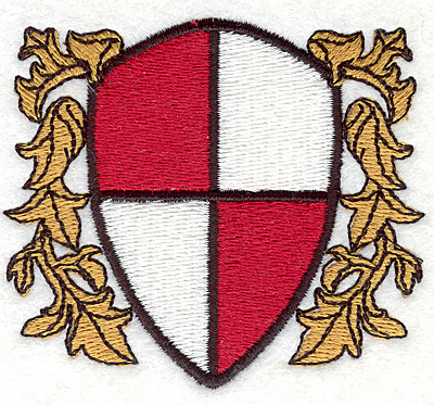 Embroidery Design: Shield with Leaves2.57"x2.87"