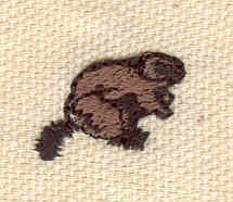 Embroidery Design: Beaver mini 0.71w X 0.50h