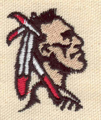 Embroidery Design: Indian head C 1.31w X 1.70h