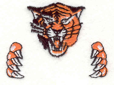 Embroidery Design: Tiger with claws C 2.37"w X 1.79"h