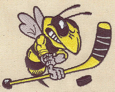 Embroidery Design: Hockey hornet 3.80w X 3.14h