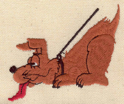 Embroidery Design: Dog on leash3.21w X 2.88h