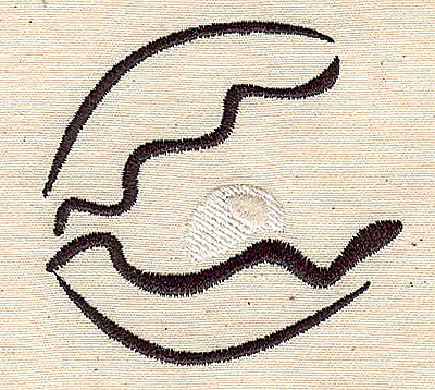 Embroidery Design: Oyster with pearl 2.31w X 2.24h