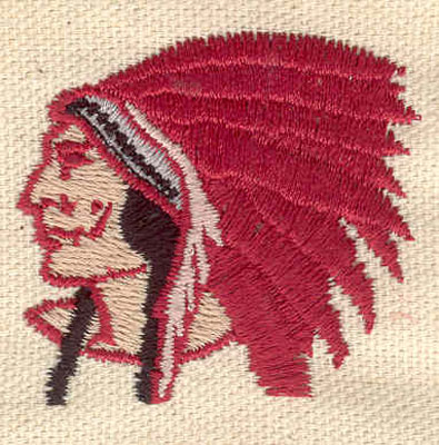 Embroidery Design: Indian chief B 1.79w X 1.63h