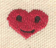Embroidery Design: Heart happy face 0.70w X 0.58h