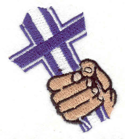 Embroidery Design: Cross in hand 1.98"w X 2.35"h