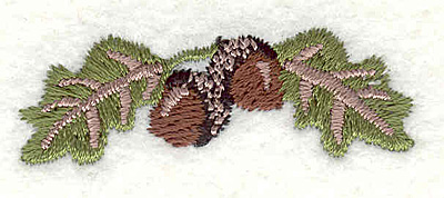 Embroidery Design: Leaves and Acorns 0.60" X 1.78"