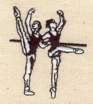 Embroidery Design: Dancers at barre 1.85w X 2.17h