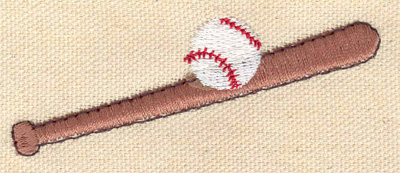 Embroidery Design: Ball and bat 3.07w X 1.21h