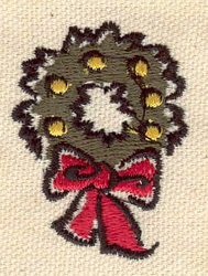 Embroidery Design: Wreath with bow 1.32w X 1.77h