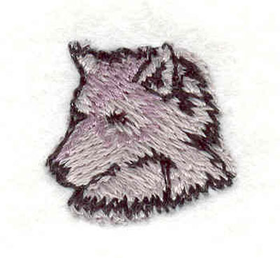 Embroidery Design: Wolf head H 0.78"w X 0.75"h